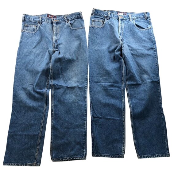 Arizona Mens Jeans Size 36x30 Lot Of Two Relaxed Fit Straight Blue Denim Casual - Picture 1 of 16